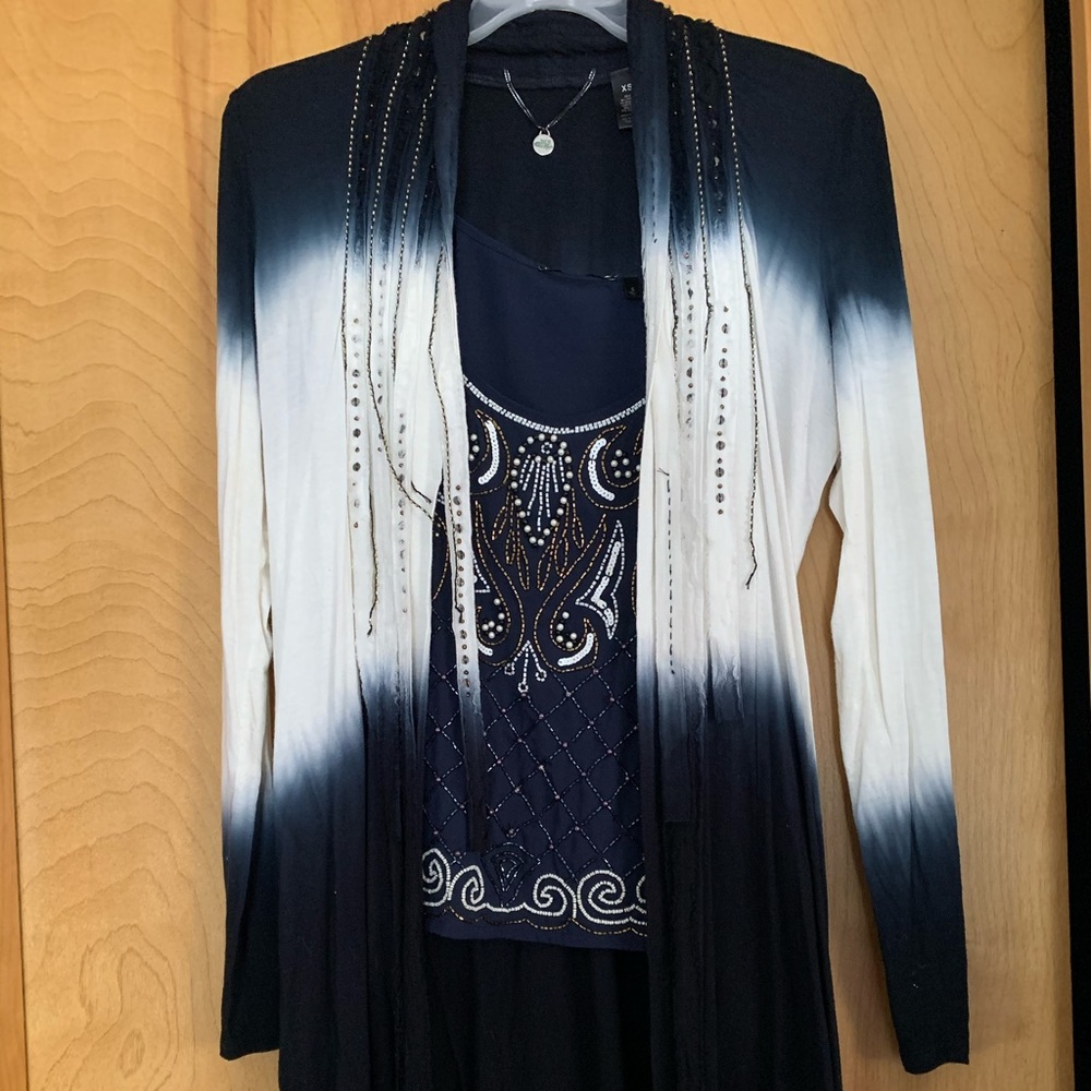 Buckle Bke Cardigan and Beaded Cami